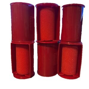 Caruso Ionic Steam Setter Rollers Curlers Lot 6 Large Jumbo Replacements Red